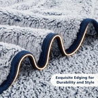 EMME Soft Sherpa Fleece Blanket Reversible Plush Fluffy Large Blanket, Light Weight Warm Decorative Boho Blanket Cover for Sofa, Couch, Bedroom,Travel(Plush Navy,60"x80")