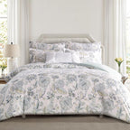 Levtex Home Ophelia Spa Reversible Queen Duvet Cover Set (90x94in) with 2 Pillowcases (26x20in) - Floral Bedding - Blue, Yellow, White - Rayon Queen Size Duvet Cover Set - Soft, Pre-Washed