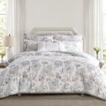 Levtex Home Ophelia Spa Reversible Twin Duvet Cover Set (68x88in) with 1 Pillowcase (26x20in) - Floral Bedding - Blue, Yellow, White - Rayon Twin Size Duvet Cover Set - Soft, Pre-Washed