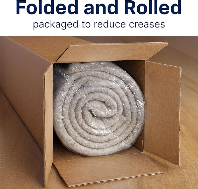 RUGPADUSA - Eco-Plush - 8'x12' - 1/4" Thick - 100% Felt - Premium Cushioned Rug Pad - Available in 3 Thicknesses, Many Custom Sizes