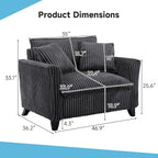 ERYE Living Room Accent Chair, Modern Corduroy Upholstered Chair Wider Seat Cushion Leisure Armchair W/2 Pillows and Removable Cover for Home Apartment,Bedroom,Office