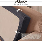 Hokway Stretch Couch Cushion Slipcovers Reversible Cushion Replacement Slipcovers Sofa Cushion Covers(Gray, 2)