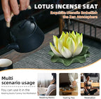 Lotus Incense Burner - Incense Burner Holder for Home Incense Holder Decor Incense Holder for Sticks Yoga, SPA(Z4-Green Yellow)