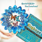 Butterfly Wind Spinner - 12inch Laser-Cut Stainless Steel Wind Spinners | 3D Kinetic Garden Decoration & Yard Art for Outdoor | Butterfly Gifts for Women, Mother, Wife, Grandma & Holidays