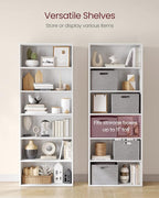 VASAGLE CUSTOS Collection - Bookshelf, 6-Tier Bookcase, Book Shelf, Open Storage Shelf, 9.4 x 23.6 x 63.3 Inches, for Living Room, Home Office, Dinning Room, Cloud White ULBC166T14