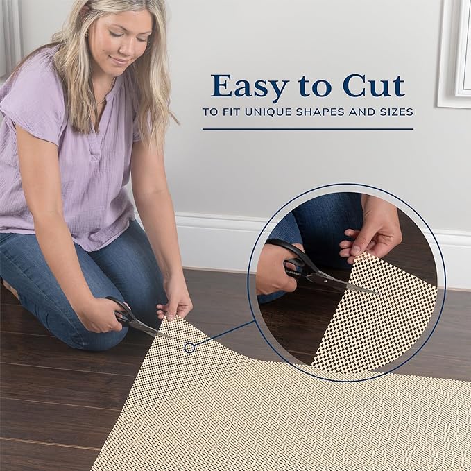 Veken Runner Rug Pad Gripper for Hardwood Floors, Non Slip 2x8 Ft Khaki Rug Pads for Area Rugs, Thick Rug Grippers for Tile Floors, Under Carpet Anti Skid Mat, Keep Your Rugs Safe and in Place