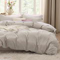Bedsure California King Duvet Cover Only - Prewashed Cotton-Like Polyester Extra Soft All Season Bedding, Includes 1 Cal King Duvet Cover 104x98 Inches with Zipper Closure, Linen, No Comforter