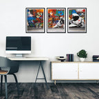 Novatique Modern Street Graffiti Wall Art Banksy Art Wall Decor Abstract Graffiti Poster Canvas Print Living Room Office Decoration,12" x 16" x 3Pcs