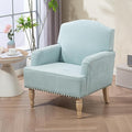 KEIKI Modern Accent Chair for Living Room and Bedroom,Upholstered Fabric Club Chair with Nailhead Trim, Solid Wood Frame, Retro Wooden Legs, Single Sofa Chair for Lounge and Reading