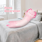 Mewaii Long Axolotl Plush 5 Sizes, 120% Extra Filling Giant Plushness Kids Body Pillow, Kawaii Cute Pink Axolotl Stuffed Animals Plushies, Big Long Body Pillow Cat Plush Gift for Girls 20”