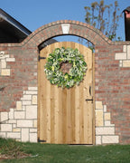 Vlorart 2 Pack Green Eucalyptus Leaf Wreaths, 24 Inch Artificial Spring Summer Wreaths for Front Door Decor Boxwood Wreath with Big Berries, Farmhouse Greenery Wreath Outside Year Round Indoor/Outdoor
