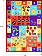 Furnish my Place 740 ABC with Numbers ABC Area Rug for Kids | Educational Alphabet Letter & Numbers | Nurseries Kindergarten | Play Area | Multicolor (6'6"x9'2")