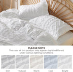 Bedsure Boho Duvet Cover Full Size, Soft & Comfortable Elegant Design Boho Bedding for Decoration, Machine Washable Comforter Cover for All Seasons,Includes 1 Duvet Cover & 2 Pillow Shams,White