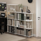 Furinno TURN-N-TUBE Storage Shelves, 5-Tier Book Shelf, Corner Shelf, Toolless Open Shelves, for Organization and Storage, Living Room, Garage, Home Office, White