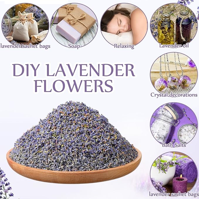 Treela 6 Pound Dried Lavender Bulk Dry Lavender Buds Fragrant Flower Petals for DIY Wedding Gift Crafts Fragrance Sachets