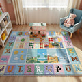 5x7ft Kids ABC Animals Education Rug - Non-Slip Faux Wool Carpet with Interactive ABC Animals Design, Educational Mat for Kids, Bedroom Playroom Nursery Gift.
