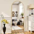 Full Length Mirror, 59"x19" Arched Full Body Mirror, Oversized Floor Mirrors, Leaning Free Standing Mirrors, Hanging Mounted Large Mirrors for Bedroom Dressing Room, Cloakroom, Gold