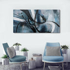 Abstract Canvas Wall Art Black And White Graffiti Lines Simple Art Modern Abstract Artwork Canvas Prints Canvas Picture Contemporary Wall Art Bedroom Living Room Office Decoration Framed 24x48 Inch