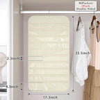 2 Pack Hanging Jewelry Organizer 80-Pocket Dual-sided Jewelry Storage for Earring Necklace Bracelet Ring Travel Holder, Beige