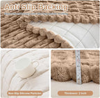 Couch Cover for Dogs, Non Slip Fuzzy Pet Couch Covers for Sofa,Couch Covers for Sofa Pet Friendly,Thick Soft Sofa Slipcovers Cushion Protector(Leather Color, 28" x 71"/70 x 180cm)