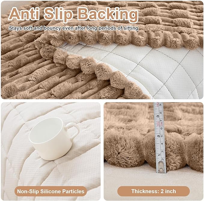 Couch Cover for Dogs, Non Slip Fuzzy Pet Couch Covers for Sofa,Couch Covers for Sofa Pet Friendly,Thick Soft Sofa Slipcovers Cushion Protector(Leather Color, 28" x 71"/70 x 180cm)