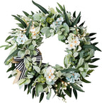 Lambs Ear Wreaths for Front Door Year Round, 20 Inch Green Artificial Wreath for Spring Summer Farmhouse Porch Indoor Outdoor Decor