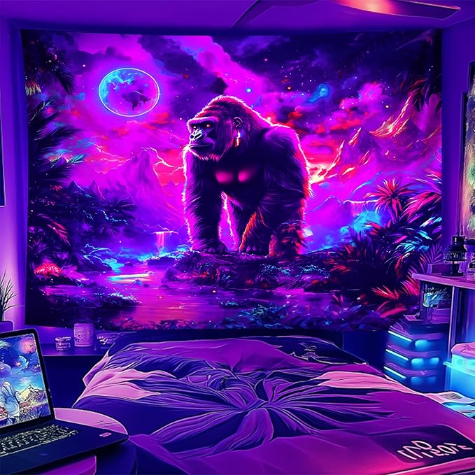 NYZE Astronaut Space Tapestry for Bedroom, Glow in the Dark Room Decor Wall Tapestries, Cool Galaxy Planet Wall Hanging, Wall Hanging for Men Guys Gamer Room Dorm Living Room 59in×51in