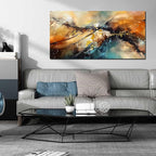 JKWALL77 Large Wall Paintings for Living Room - Yellow Pictures Wall Decor - Abstract Wall Art for Office Ready to Hang Size 29" x 59"