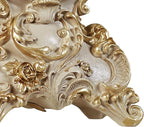 Touch of Class Oliviana Table Clock - Resin - Ivory, Gold - Victorian Style - Acanthus Leaves - Vintage Decor for Bedroom, Bathroom Shelf, Living Room, Mantel, Entryway, Foyer