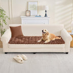 Couch Cover for Dogs, Non Slip Fuzzy Pet Couch Covers for Sofa,Couch Covers for Sofa Pet Friendly,Thick Soft Sofa Slipcovers Cushion Protector(Light Coffee, 28" x 59"/70 x 150cm)