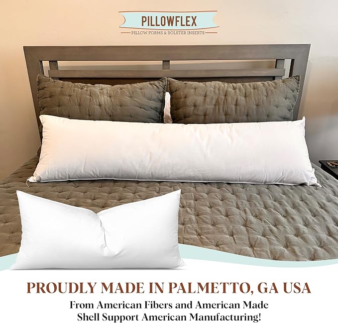 Pillowflex Premium Polyester Throw Pillow Insert - 14x20 Ultra Soft Large Rectangle Throw Pillow, Couch Sham, Lumbar, Back, Sofa - Machine Washable - Decorative Accent Form - 1 Soft Pillow