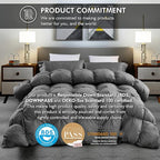 Luxurious All-Season Goose Down Feather Fiber Comforter Twin Size Duvet Insert, Exquisite Pinch Pleat Ruffled Twisted Flower, Premium Baffle Box, 100% Egyptian Cotton Cover, 50 oz. Fill Weight, Gray