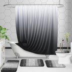 OLANLY Bathroom Rug Set 2 Piece, Soft Absorbent Microfiber Bath Mats and U-Shaped Contour Toilet Rug, Non-Slip, Machine Wash Dry, Plush Shaggy Bath Mats for Bathroom (30"x20"+24"x20", Black)