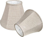 Double Brown Lamp Shade Set of 2, TOOTOO STAR Large Barrel Lampshade for Floor Light and Table Lamp 6x12x8.5 inch, DIY Fabric Natural Linen Hand Crafted, Spider (Brown, 6x12x8.5 inch)