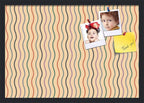 PinPix 26x18 Inch Cork Bulletin Board. This Decorative Framed Pin Board Comes with Multi Color Waves Design and a Satin Black Frame. Ideal for Home Office Decor or Message Board (PinPix-565)