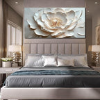 White and Pink Flower Wall Art for Living Room - Large Modern Wall Art Bedroom - Floral Bedroom Wall Decor for Teen Girls Size 29" x 59"