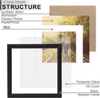 KTKDE 8x8 Picture Frame Real Glass, Display Pictures 4x4 with Mat or 8x8 Without Mat, Modern Style Wood Composite Frame,Black Gallery Wall Frame & Table Top Display，best gift