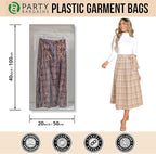 Party Bargains 40x20 Inch Clear Plastic Garment Bags, 100 Pack