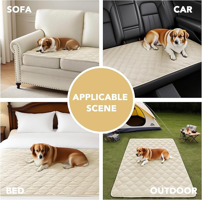 H.VERSAILTEX Couch Cover Chenille Pet Fuzzy Sofa Covers for 3 Cushion Couch Anti Slip Washable Sofa Slipcovers with Strap Soft Couch Protector Cover for Dogs Cats Kids(27.6" x 82", Ivory)