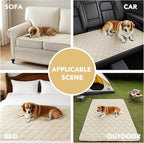 H.VERSAILTEX Couch Cover Chenille Pet Fuzzy Sofa Covers for 2 Cushion Couch Anti Slip Washable Sofa Slipcovers with Strap Soft Couch Protector Cover for Dogs Cats Kids(27.6" x 59", Ivory)