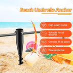 Beach Umbrella Sand Anchor, 2 Pack Heavy Duty Umbrella Stand Outdoor Base 17 Inches Metal No Dig Ground Umbrella Holder, Christmas Tree Stand Base
