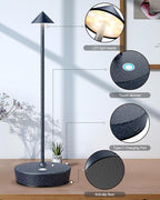 Cordless Table Lamps Rechargeable, 6000mAh Battery Operated LED Desk Lamp Outdoor Waterproof Portable Touch Dimmable Table Light for Patio Restaurant Dining Home Set of 2 Starlight