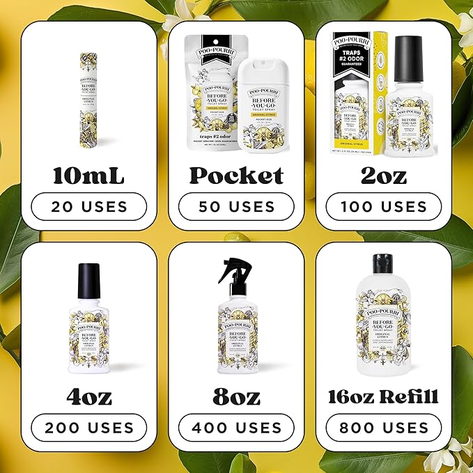 Poo-Pourri Before-You-Go Toilet Spray, Travel Essentials, .34 Fl Oz, In A Pinch Variety 3 Pack, Each Up to 20 Uses, On-The-Go Bathroom Odor Deodorizer with Essential Oils, TSA Approved Size, 3 Scents