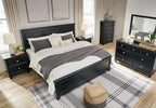Signature Design by Ashley Lanolee Traditional 5 Drawer Chest for Bedroom, Black