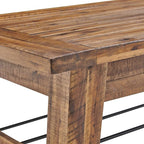 Durango 48-Inch Solid Wood Coffee Table with Storage Shelf Metal Accent – Industrial Farmhouse Living Room Table in Rustic Natural Finish by Alaterre Furniture