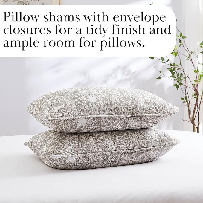 Southshore Fine Living, Inc. Quilt Comforter, Twin XL Dorm Bedding Set, Stain Resistant, Machine Washable Boho Bed Spread, Twin XL Quilt Bedspread Set w/Pillow Sham, Ashanti Bone