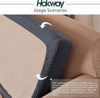 Hokway Stretch Couch Cushion Slipcovers Reversible Cushion Replacement Slipcovers Sofa Cushion Covers(Gray, 3)