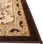 Rugs.com Chateau Collection Rug – 6 Ft Square Brown Medium Rug Perfect for Living Rooms, Kitchens, Entryways