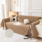 Deep Dream Cat-Scratch Resistant Couch Cover, Waterproof Sofa Cover for 3 Cushion Couch Washable, Pet Friendly Couch Protectors Anti Slip Thickened Sofa Slipcovers for Dogs Pets, 91" x 150", Brown