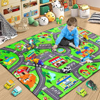 Road Car Rug,City Road Rug for Kids,3x5 Ft Kids Floor Play mat,and Car Carpet Play Mat with Realistic Colors – Perfect for Children and Non-Slip for Classroom,Playroom and Bedroom